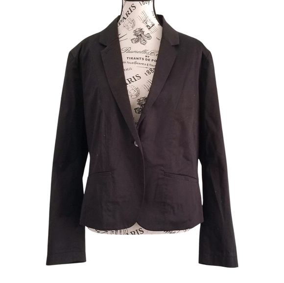 🆕🇨🇦 Fred Sabatier Classic Black Cotton Blazer Size 14 - Picture 1 of 7